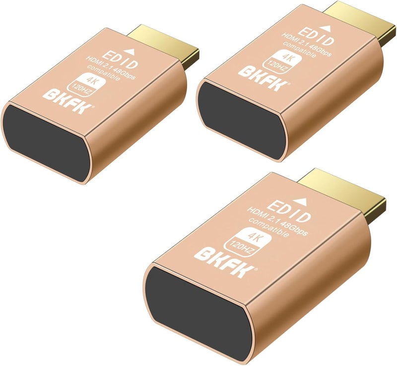 BKFK 4K 120Hz hdmi Dummy Plug - Display to hdmi Adapter, Luna Display Virtual Window for Home-edid Emulator-Dummy, displayport Headless dummie dongle(HDMI-2.1port-4K-120Hz-3P) - Image 1